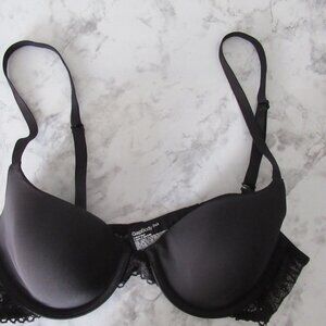Gap Body Bra 34A Black T Shirt Lace Underwire Padded